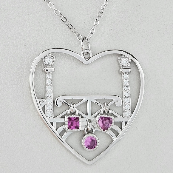 Paris Love Bridge Necklace 'The Pont des Arts' 925 Sterling Silver - Picture 7 of 11